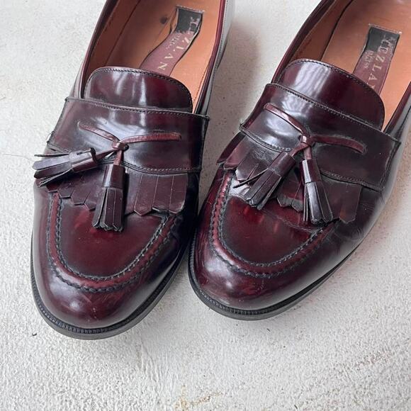 Mezlan Top Grain Leather Loafers Size 10 Made In Spain tasseled vibram brown uSa main image 5